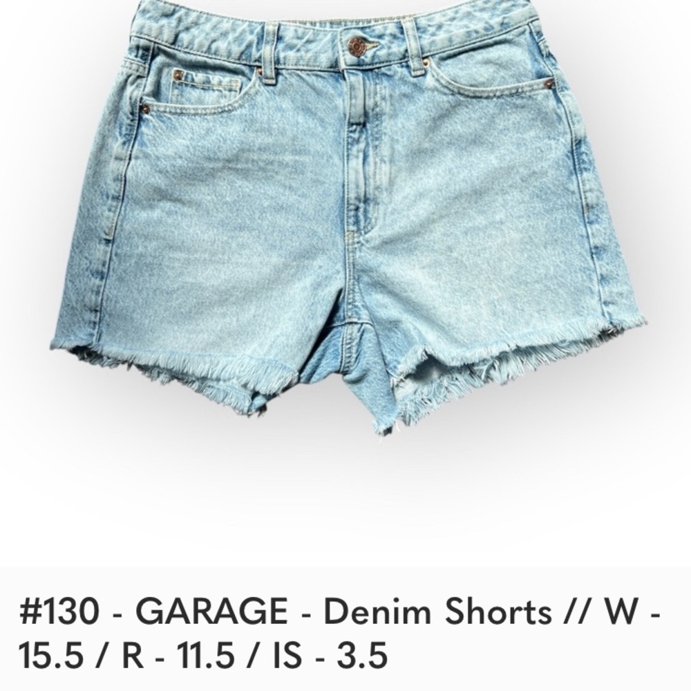 🎈$10 add on. Garage Blue Jean Shorts High-Waisted Raw Hem
